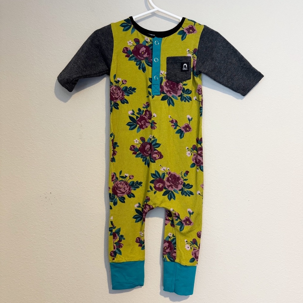 Rags Floral Henley Modal Romper